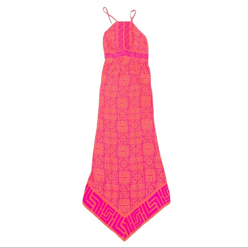 Alice & Trixie 100% Silk Neon Sleeveless Maxi Dress Small